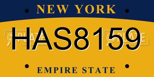 HAS8159 New York License Plate