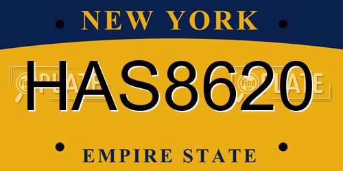 HAS8620 New York License Plate