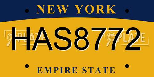 HAS8772 New York License Plate