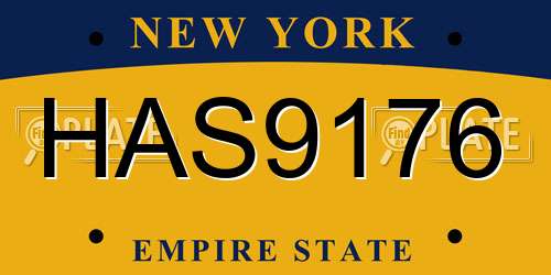 HAS9176 New York License Plate
