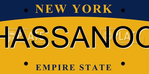 HASSANOO New York License Plate