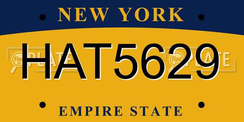 HAT5629 New York License Plate