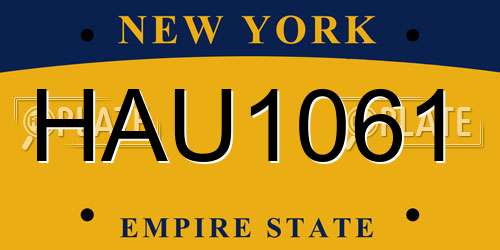 HAU1061 New York License Plate