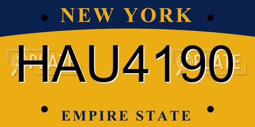 HAU4190 New York License Plate