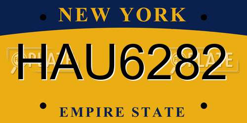 HAU6282 New York License Plate
