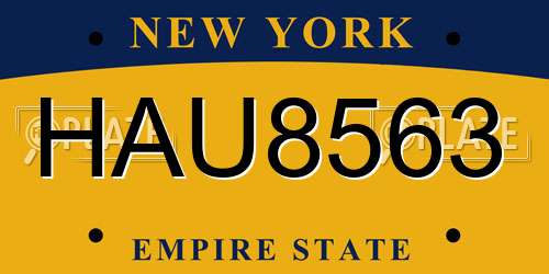 HAU8563 New York License Plate