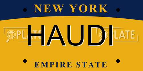 HAUDI New York License Plate