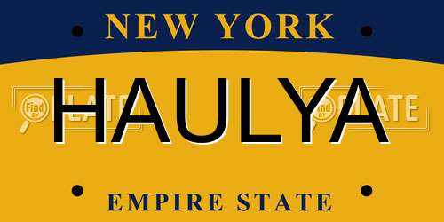 HAULYA New York License Plate