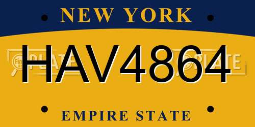 HAV4864 New York License Plate