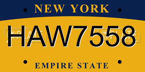 HAW7558 New York License Plate