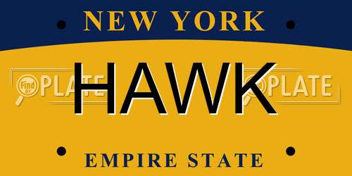 HAWK New York License Plate