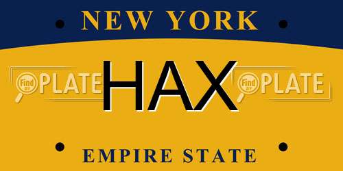 HAX New York License Plate