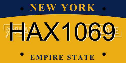 HAX1069 New York License Plate