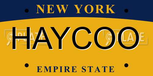HAYCOO New York License Plate