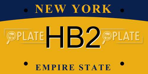 HB2 New York License Plate