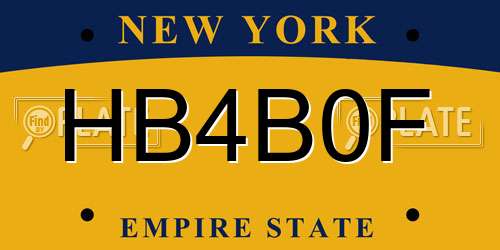 HB4B0F New York License Plate