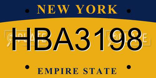 HBA3198 New York License Plate