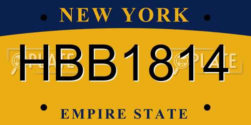HBB1814 New York License Plate