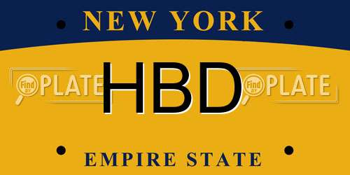 HBD New York License Plate