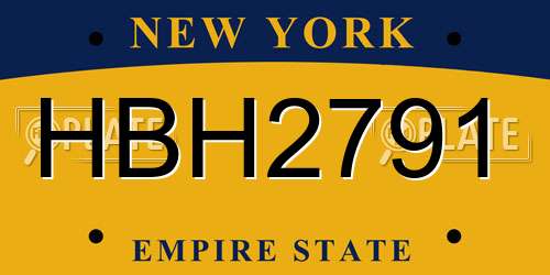 HBH2791 New York License Plate