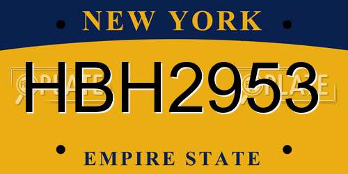 HBH2953 New York License Plate