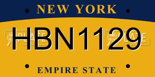 HBN1129 New York License Plate