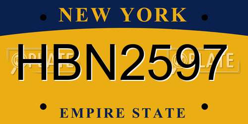 HBN2597 New York License Plate