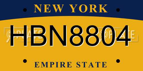 HBN8804 New York License Plate
