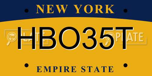 HBO35T New York License Plate