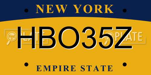 HBO35Z New York License Plate