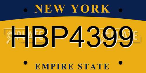 HBP4399 New York License Plate