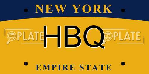 HBQ New York License Plate