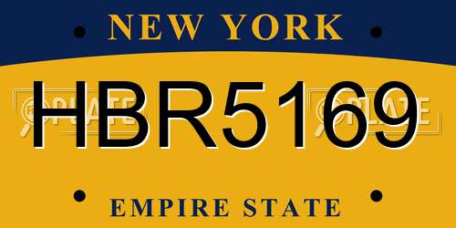 HBR5169 New York License Plate