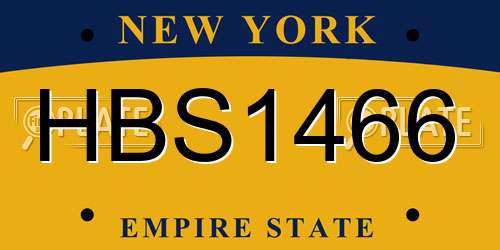 HBS1466 New York License Plate