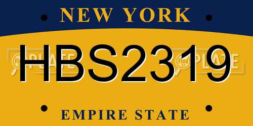 HBS2319 New York License Plate