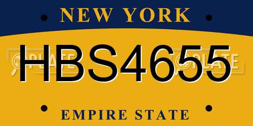 HBS4655 New York License Plate
