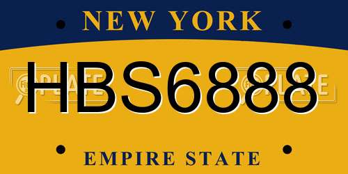 HBS6888 New York License Plate