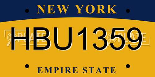 HBU1359 New York License Plate