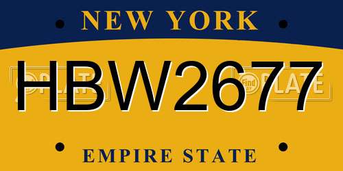 HBW2677 New York License Plate