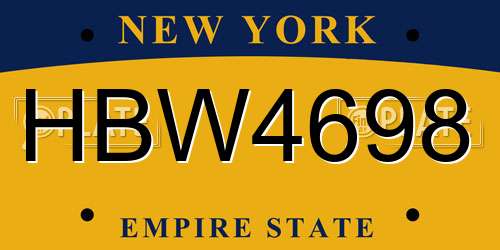 HBW4698 New York License Plate