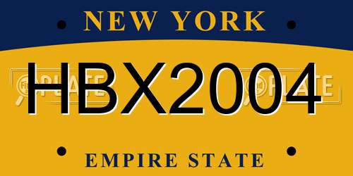 HBX2004 New York License Plate