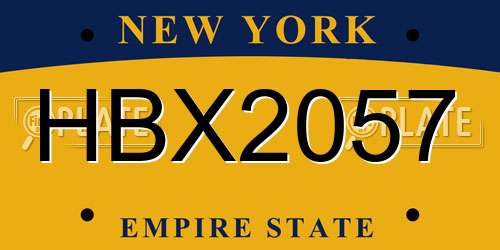 HBX2057 New York License Plate
