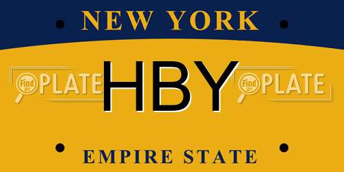 HBY New York License Plate