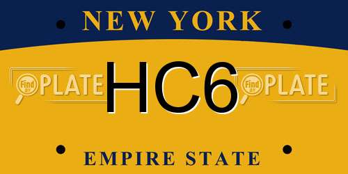 HC6 New York License Plate