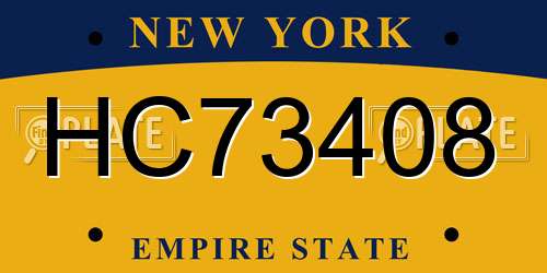 HC73408 New York License Plate