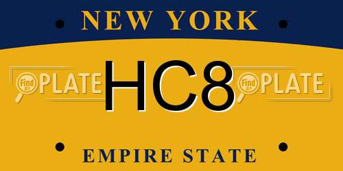 HC8 New York License Plate