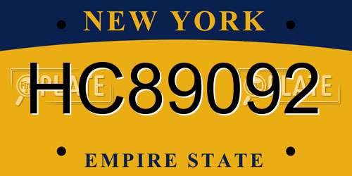 HC89092 New York License Plate
