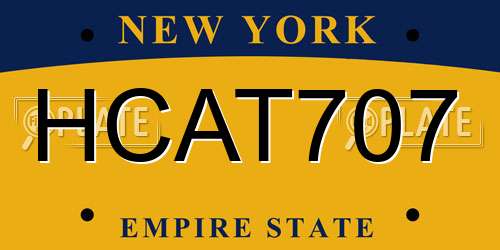 HCAT707 New York License Plate