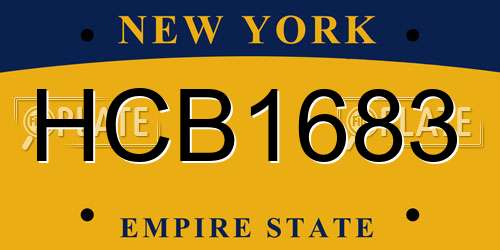 HCB1683 New York License Plate