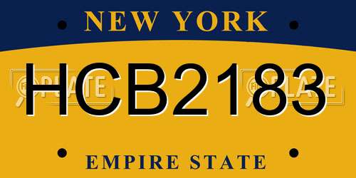 HCB2183 New York License Plate